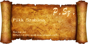 Pikk Szabina névjegykártya